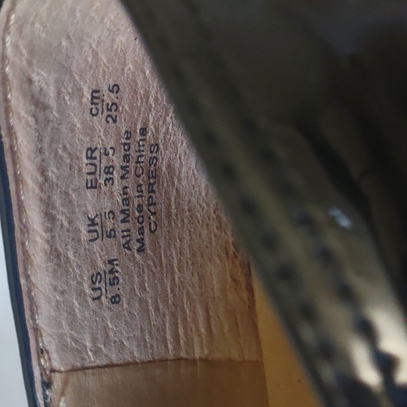 Franco Sarto Black Patent Slip-On Lug Sole Loafers - Size 8.5M - Picture 6 of 9